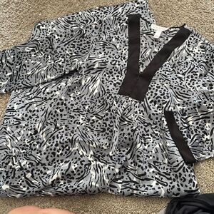 Oscar de la Renta Pink Label Animal Print Kaftan Small